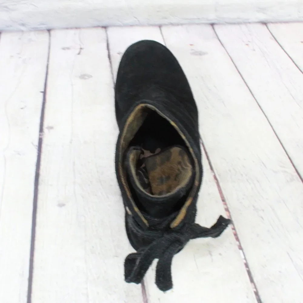 FLY London Yama Black Suede Wedge Ankle Bootie Boot Size 40 US 10 - Picture 6 of 9